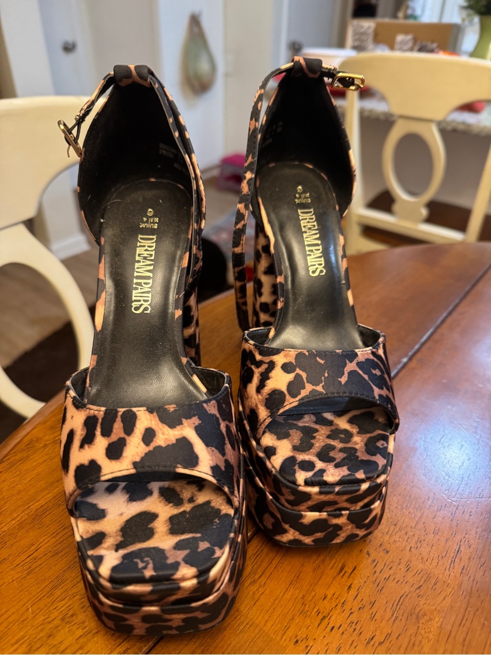 Dream Pairs Leopard Print Platform Sandals - Brown/Black